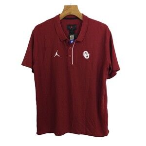 Air Jordan Mens Loose Fit OKLAHOMA SOONERS OU Short Sleeve Polo Shirt Large NWT